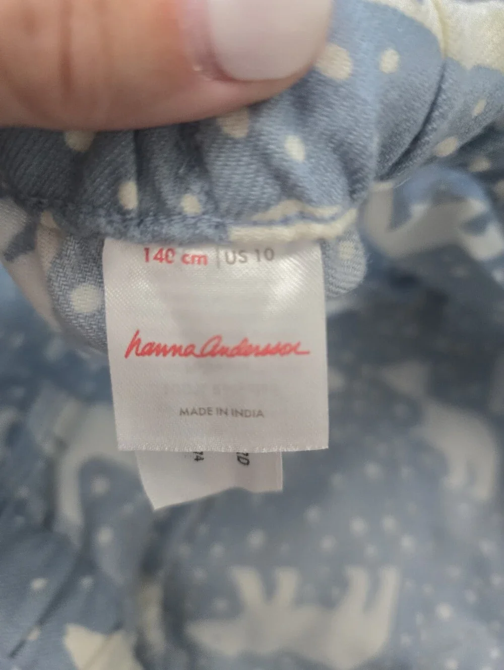 Hanna Andersson Holiday Flannel Pajama Set Polar Bear Snow Print Kids Size 10